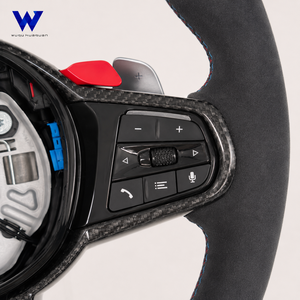 Convient pour <span class=keywords><strong>Toyota</strong></span> <span class=keywords><strong>Supra</strong></span> GR A90 A91 MKV MK5 MK4, également compatible avec BMW Série F et Série G, volant en Alcantara de haute qualité - Product Image 4