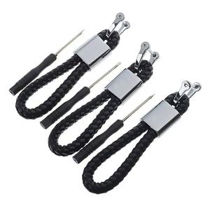 Hand Woven Leather Car Logo Brand KeyChain Detachable Metal Car Custom <b>Key</b> <b>Chain</b> - Product Image 1