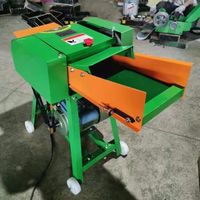 Nouvelle mini-machine à hacher le foin avec moteur double alimentation essence/électrique, haute productivité, capacité de 1 tonne/h pour l'alimentation animale