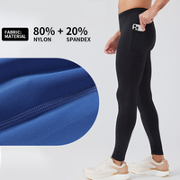 Leggings de sport pour hommes personnalisés OEM, taille haute, séchage rapide, respirants, haute élasticité, effet ventre plat, compression