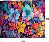 Floral cetak Digital 350gsm selimut lempar flanel lembut seprai Fuzzy mewah untuk Sofa perjalanan selimut warna-warni