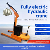 Mini-grue mobile entièrement électrique, capacité 1 à 2 tonnes, grue rotative montée sur camion hydraulique avec télécommande/système de commande sans fil