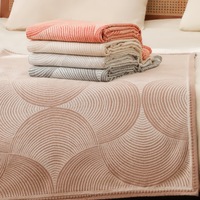 Couverture d'avion de luxe légère en polyester tissé jacquard à motifs végétaux et floraux, idéale pour canapé, camping et sieste, toutes saisons