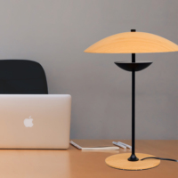 Vente en gros style rétro décoration artistique abat-jour parapluie créatif prise ca lampe de table LED pour lampe de chevet
