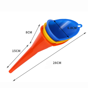 Atacado Colorido Plástico PP Oblíqua Boca Funil com Longo Pescoço para Gasolina Motocicleta Motor Óleo Vidro Água - Product Image 3