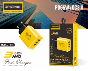 อะแดปเตอร์ชาร์จ PD65W วัสดุ PC+ABS ทนไฟ QC3.0+2PD 5V2A หัวปลั๊กแบบ UK EU US ชาร์จเร็วสำหรับโทรศัพท์มือถือ iPhone Samsung Mi - Product Image 6