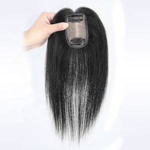 Flequillo <span class=keywords><strong>Postizo</strong></span> para <span class=keywords><strong>Mujer</strong></span>, Cubre Cabello Voluminoso Negro para la Parte Superior de la Cabeza, Aumenta el Volumen del Cabello, Ligero, Sin Costuras, Sin Encaje - Product Image 1