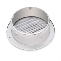 Grille de ventilation extérieure réglable en acier inoxydable, design à capot plat peint en blanc, pour évacuation et retour d'air mural