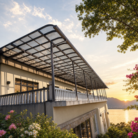 Pergola de terrasse extensible en aluminium avec toit en polycarbonate, protection UV, étanche, pour villa en bord de lac, jardin, terrasse, OEM