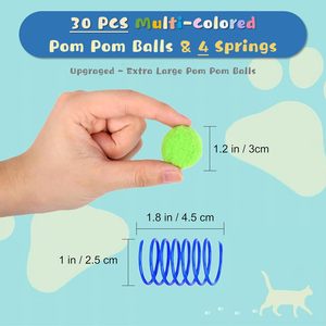 BaiKevin Boules Pompon pour Chat 1,2 Pouces Jouet Interactif en Peluche Douce pour Chats Anti-ennui - Product Image 5