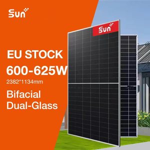 Panel Solar Bifacial Sunplus de 600W 625W, Totalmente Negro, Doble Vidrio, Stock Local en la UE, para Techos y Sistemas Solares Comerciales - Product Image 1