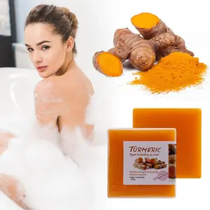 Private label skin whitening ayurveda wholesale vegan turmeric and kojic acid soap