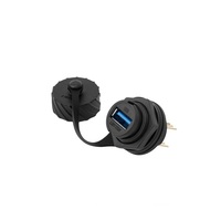 Conector Eléctrico Lshitech IP68 Impermeable con Enchufe USB Adaptado para Montaje en Panel, Hembra y Macho, Cable de 1m para Conector Automotriz/de Aviación