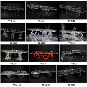 <span class=keywords><strong>Mesa</strong></span> de comedor redonda de 6 plazas de acrílico cristalino platino moderno de lujo personalizado TT - Product Image 5
