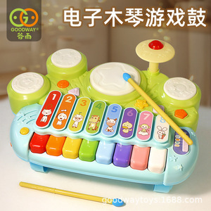 Piano multifonctionnel tout-en-un, tambour à main, jouet musical multifonctionnel, jouet musical numérique cognitif en plastique pour enfants - Product Image 2