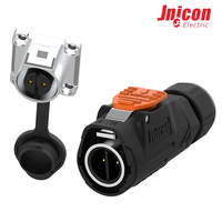 Connecteur industriel rond étanche IP67 Jnicon, mâle, à fixation rapide sur panneau, ignifuge