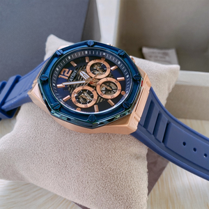 <span class=keywords><strong>Montre</strong></span> de luxe sportive pour <span class=keywords><strong>homme</strong></span> <span class=keywords><strong>GUESS</strong></span> GW0263G1, chronographe, cadran octogonal plaqué or 44 mm, analogique, étanche 100 m, bracelet en caoutchouc, tendance - Product Image 2