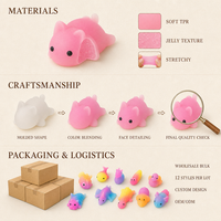 Jouet anti-stress Kawaii en TPR souple et mignon, animal Mochi dégradé, pour enfants, adolescents, adultes, sac de fête, cadeau d'anniversaire