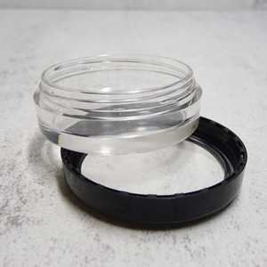 Wholesale ABS Clear Base Black Lid Round <b>Eye</b> <b>Shadow</b> & Blush Cosmetic Jar with Varnishing for Loose Powder - Product Image 5