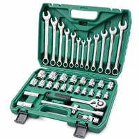 Kit d'outils à main multifonctionnel de 37 pièces pour réparation automobile et domestique, avec clé à cliquet et douilles