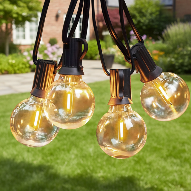 G40 Plastic Globe String Lights Garden Waterproof LED Remote Control CE Certified 110V/220V Wedding Camping Holiday Decor