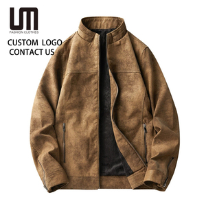 Ventes de liquidation - <span class=keywords><strong>Veste</strong></span> en <span class=keywords><strong>cuir</strong></span> PU vintage pour hommes - Manteau de motard pour l'automne et l'hiver, <span class=keywords><strong>veste</strong></span> de moto avec col montant, décontractée - Product Image 1
