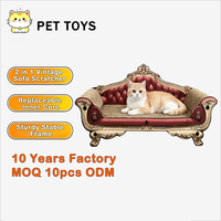 Chaise longue griffoir pour chat de luxe rétro européen en carton ondulé écologique et durable, canapé facile à assembler et robuste pour chats