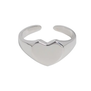 S925 Sterling Silver Heart Shaped <b>Open</b> <b>Ring</b> For Women Pinky Index Finger Elegant Everyday Wear Jewelry - Product Image 5