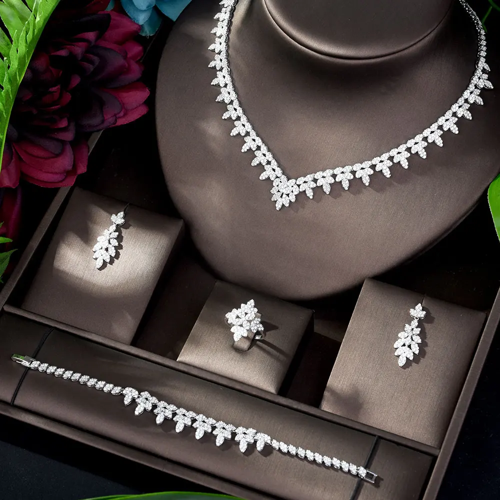 beautiful bridal accessories zircon pendant necklace wedding Dubai wedding jewelry sets