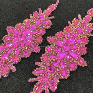 PE001 gümrük parlak el yapımı gelin kristal aplikler elmas suni elmaslı yama elbise için - Product Image 6