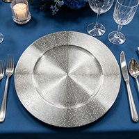 13 Zoll Goldener Langlebiger PP Glitzer-Platzteller für Hochzeiten Silvesterpartys Tischdekoration
