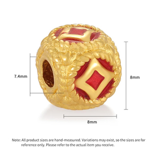 Joyas de oro de gama alta de gran tamaño, estilo retro chino, de 24 quilates oro puro, pulsera con forma de hortensia de oro microduro con cuentas - Product Image 2