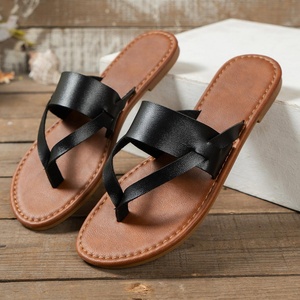 Sandalias Planas <span class=keywords><strong>de</strong></span> Verano Cómodas con Suela Suave para Mujer, Talla Grande, Sandalias Deslizantes <span class=keywords><strong>de</strong></span> Cuero PU, Chanclas Casuales <span class=keywords><strong>de</strong></span> Playa Antideslizantes - Product Image 3