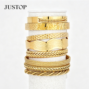 Bangles OEM/OEM custom waterproof stainless steel Gold plating Fashion Jewelry hypoallergenic supplies baby enamel bangle blue - Product Image 4