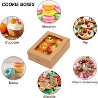 Boîtes à gâteaux personnalisées en kraft brun, 50 pièces, en matériaux recyclés, avec fenêtre, pour cupcakes, muffins, biscuits, beignets, desserts, emballage