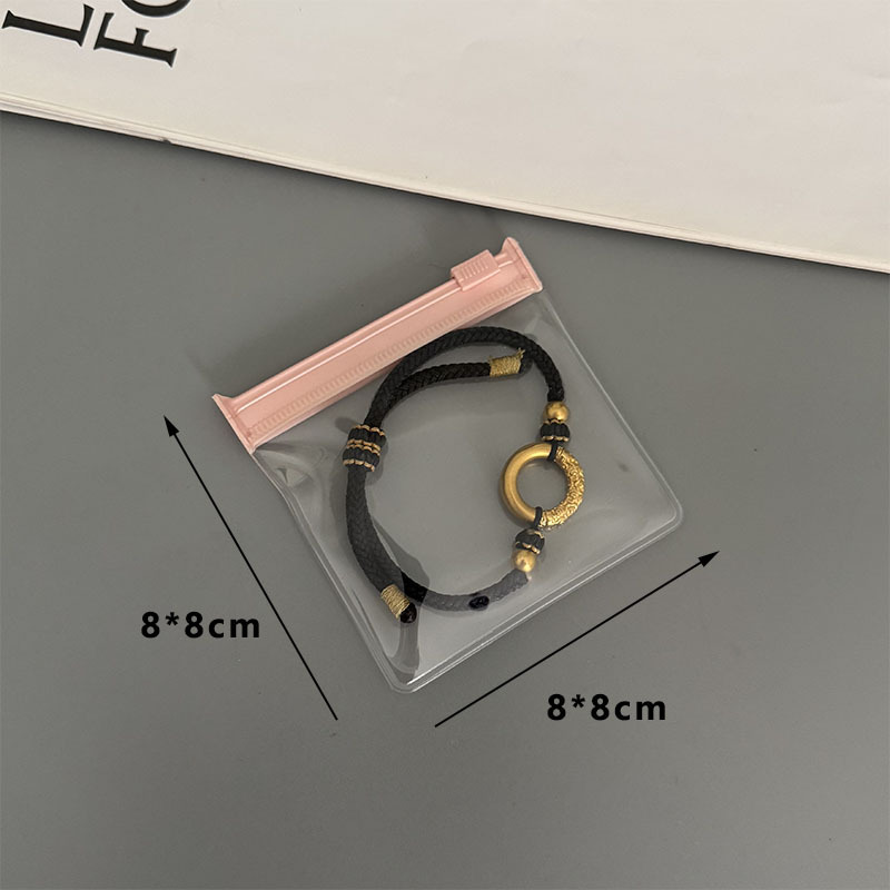 Sac transparent à fermeture éclair avec fermeture éclair rose