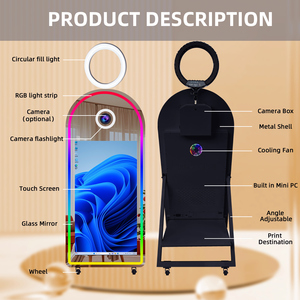Cabina de Fotos con Espejo Mágico LED de Moda, con Pantalla Táctil de 43 Pulgadas, Cámara e Impresora, Espejo para Selfies - Product Image 2