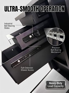 Black 5-Drawer Heavy Duty Matte Black Pickup Storage <b>Box</b> with <b>Lock</b> - Product Image 3