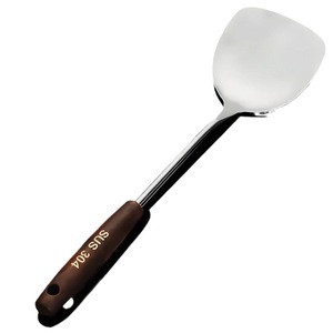 Stainless Steel Cooking Spoon Set 4Pc Wooden Handle Heavy Duty Kitchen Utensils For Stir Fry Serve - Product Image 3