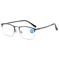 Lunettes de lecture classiques demi-monture photochromiques anti-lumière bleue pour hommes Zoom automatique Vente directe d'usine