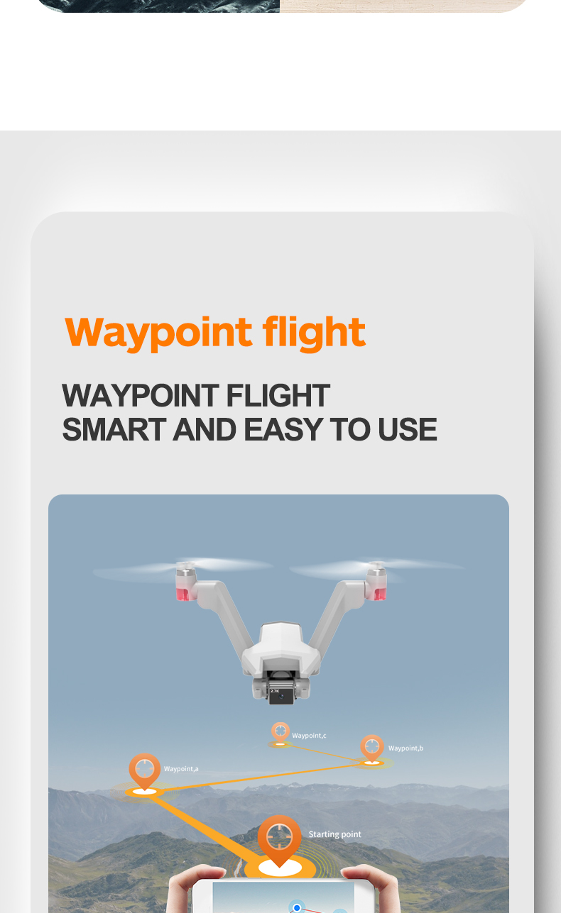 L100 Drone, Waypoint flight WAYPOINT FLIGHT SMART AND EASY TO USE