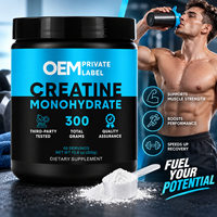 Créatine monohydrate en poudre pour adultes, marque privée OEM, 300 g, soutien à la force et à la puissance, testée par un tiers