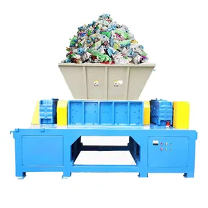 Double shaft shredder 1600 type crusher oil barrel waste paper tire wood steel bar plastic paper factory material shredder