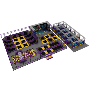 Aire de jeux intérieure personnalisée Playpedia avec trampoline, grands toboggans interactifs et piscine à balles pour parc de trampolines - Product Image 2