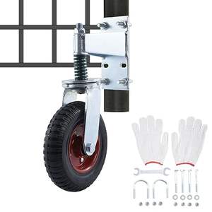 Roue de porte de 8 pouces pour porte en tube métallique Porte en bois Capacité de 600lb Roulettes à ressort absorbant les chocs pour porte coulissante - Product Image 1