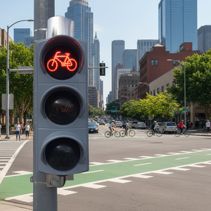100 mm <b>Bicycle</b> Design LED Traffic <b>Light</b> Plastic Signal for Roadway Application - Product Image 3