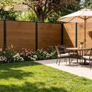 Panneaux de clôture en <span class=keywords><strong>bois</strong></span> composite WPC pour <span class=keywords><strong>jardin</strong></span>, protection UV, imperméables, décoratifs pour l'extérieur, pour la maison - Product Image 6