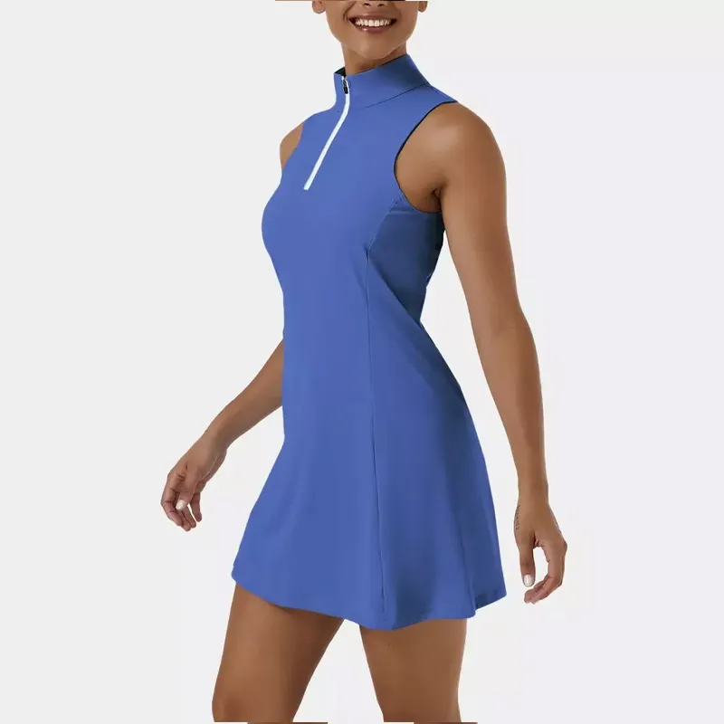 Vestido de golfe oem personalizado, sexy de verão, moda, feminina, manga curta, vestido de golfe