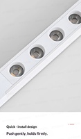 Rail magnétique encastré ultra-plat de 2 cm de large et 8 mm de profondeur, profil en aluminium pour plafond, sans éclairage principal, pour projet d'éclairage intérieur