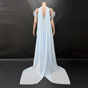 Abito da sera elegante Novance Y5906 da <span class=keywords><strong>donna</strong></span> taglie forti con perle, mantella, strascico e spacco, senza schienale - Product Image 6